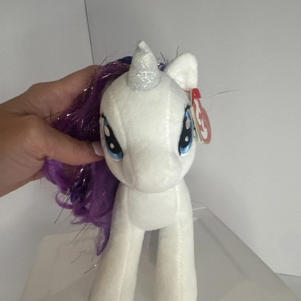 RARITY My Little Pony TY Beanie Baby Sparkle Hair Strands 7 inch NEW with Tag - Picture 5 of 13